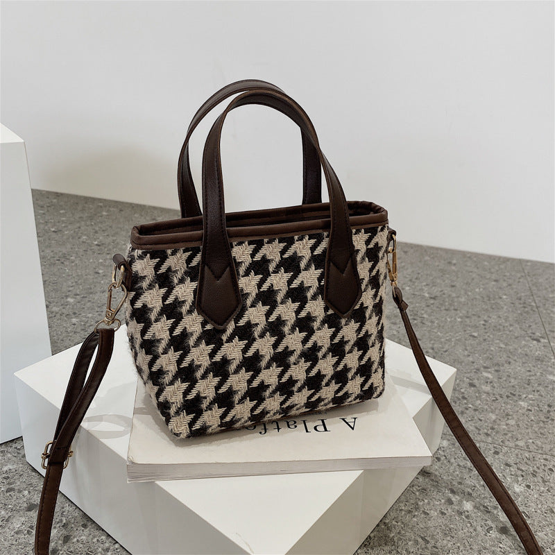 Fashion Houndstooth Shoulder Bags Portable Checkerboard Handbags All-match Messenger Bag Women Totes